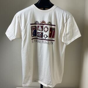 Fruit Of The Loom Adult XL Vintage Tan South Padre Island Texas Graphic T Shirt